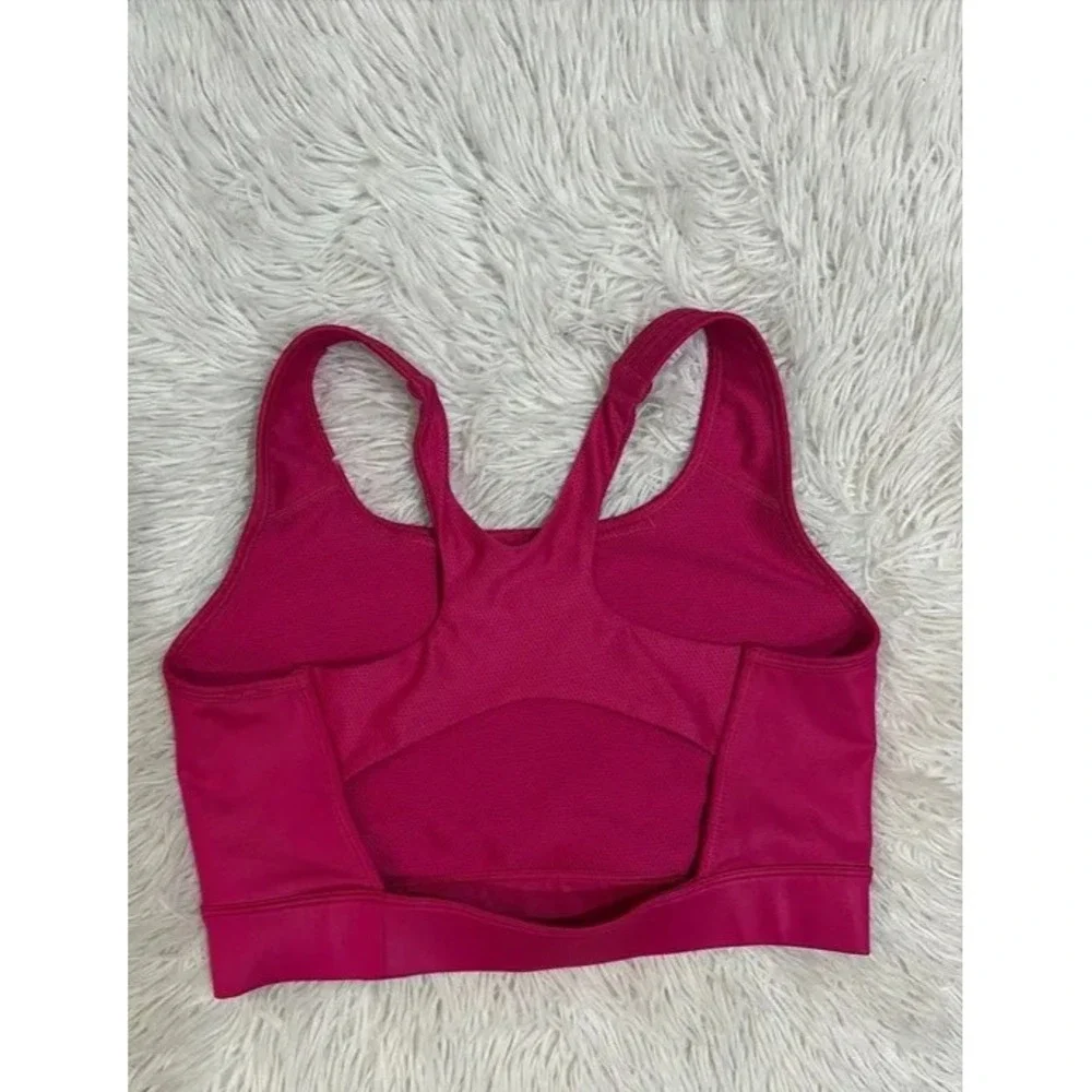 Nike Sports Bra Size M Pink Gray Racerback Dri Fit Swoosh Logo Workout Lot of 2